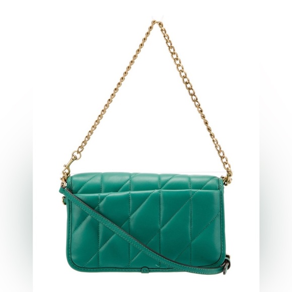 Coach Green and Gold Crossbody Bag with Quilted Design - Picture 3 of 4